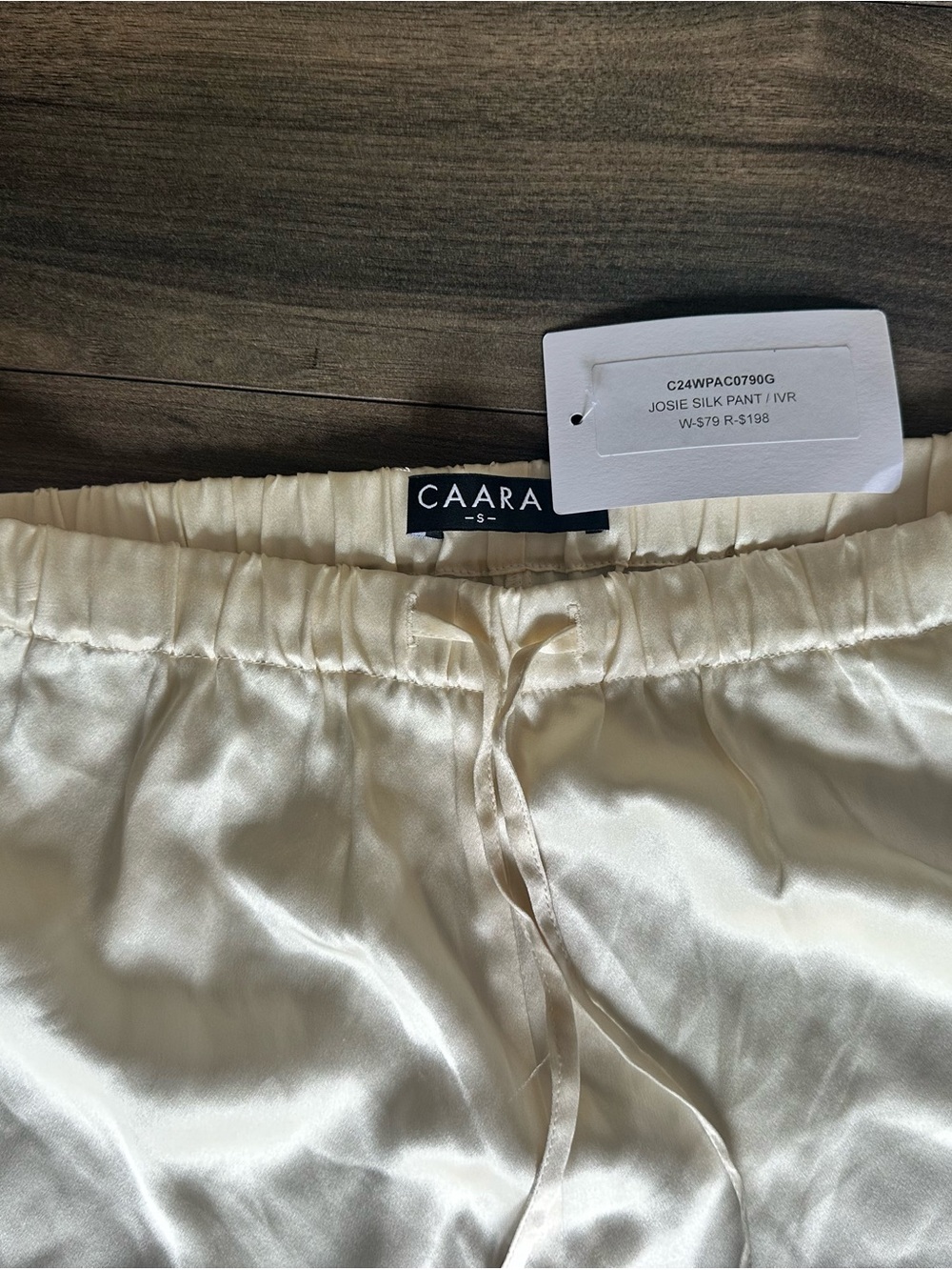 CAARA Boutique Ivory Josie Silk Pajama Pants